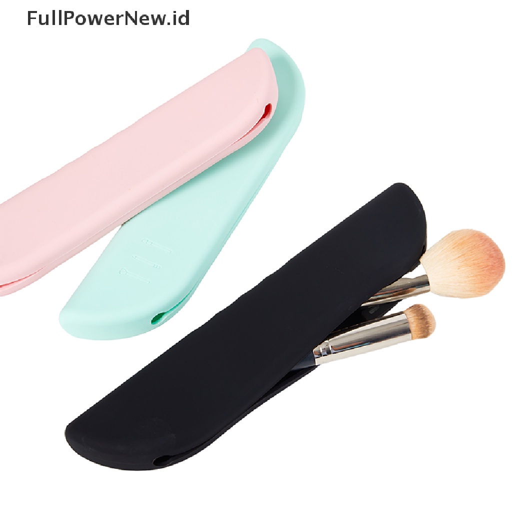 Power 1PC Kuas Makeup Travel Tas Silikon Brush Wajah Kosmetik Holder Organizer ID