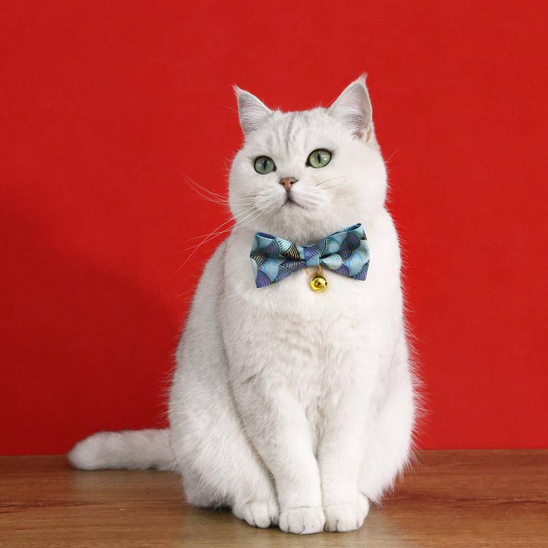 Kucing Peliharaan Kerah Busur Dengan Liontin Awan Menguntungkan Gaya China Dan Lonceng adjustable anti-Sedak bow tie chain Untuk Anak Kucing Dan Anak Anjing