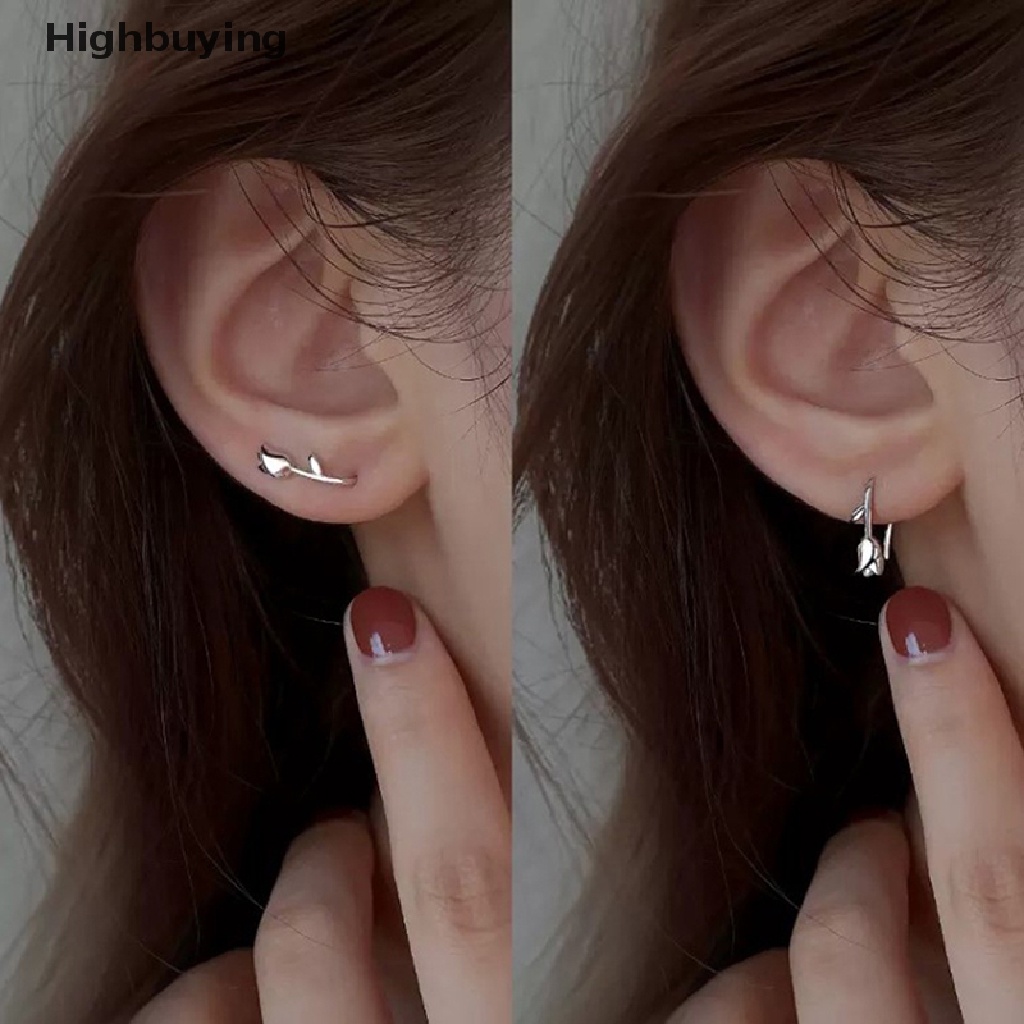 Hbid Anting Wanita Tulip Silver Earrings Designer Sense Perhiasan Aksesoris Grosir Anting Wanita Glory