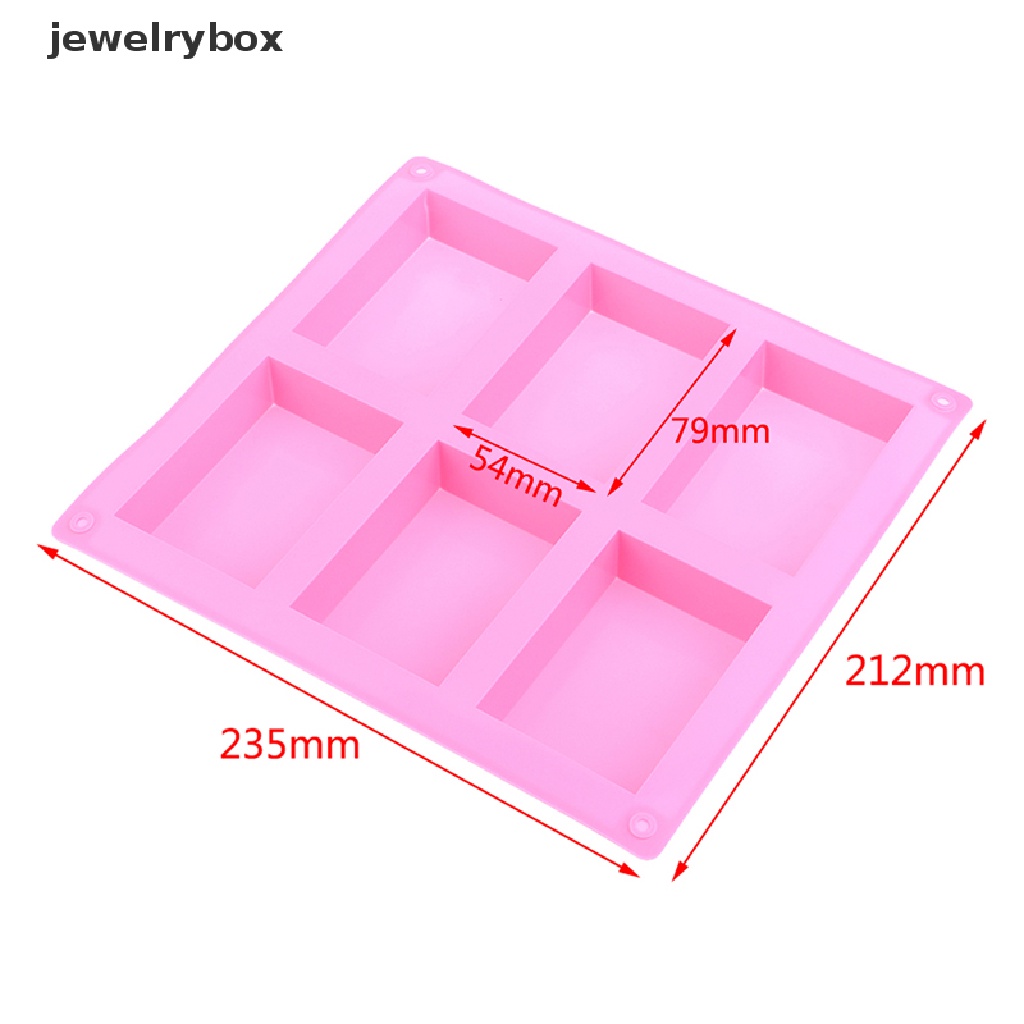 [jewelrybox] 6rongga Persegi Polos Sabun Cetakan Persegi Panjang DIY Handmade Soap Form Tray Cetakan Butik