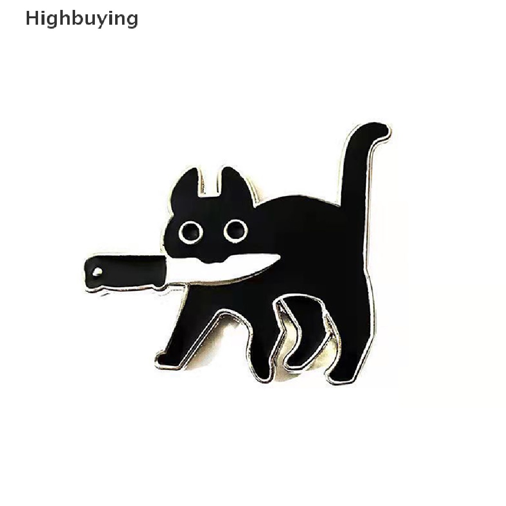 Hbid Kartun Kucing Hitam Pemodelan Pop-Enamel Bros Pin Fashion Kerah Lencana Pin Perhiasan Hadiah Glory