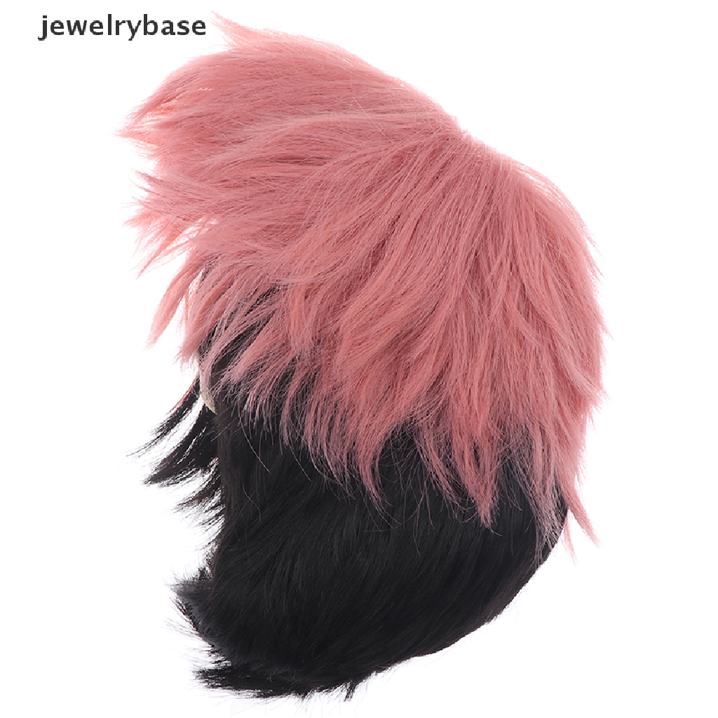 [jewelrybase] Aniem Jujutsu KaisenYuji Itadori Smoky Pink Cosplay Wig Braided Rambut Sintetis Butik