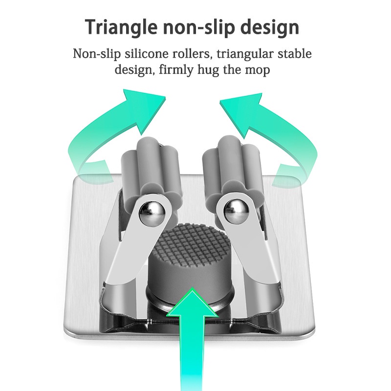 SUS 304 Holder Kain Pel/Gantungan sapu pel with hook/Broom clip with hook