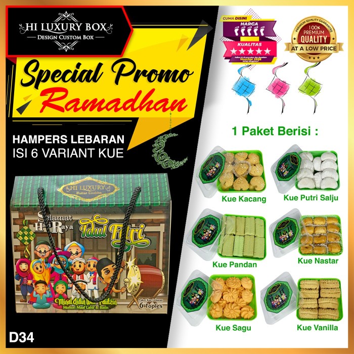 

KUE LEBARAN|HAMPERS|IDUL FITRI|KUE KERING|PARCEL|PAKET|D34