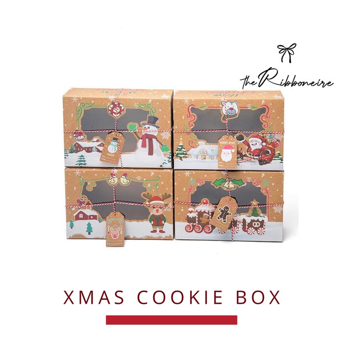 

⭐BISA COD⭐ Christmas box/ box kue natal/ box hadiah natal Isi 4 mix 22x15x17cm