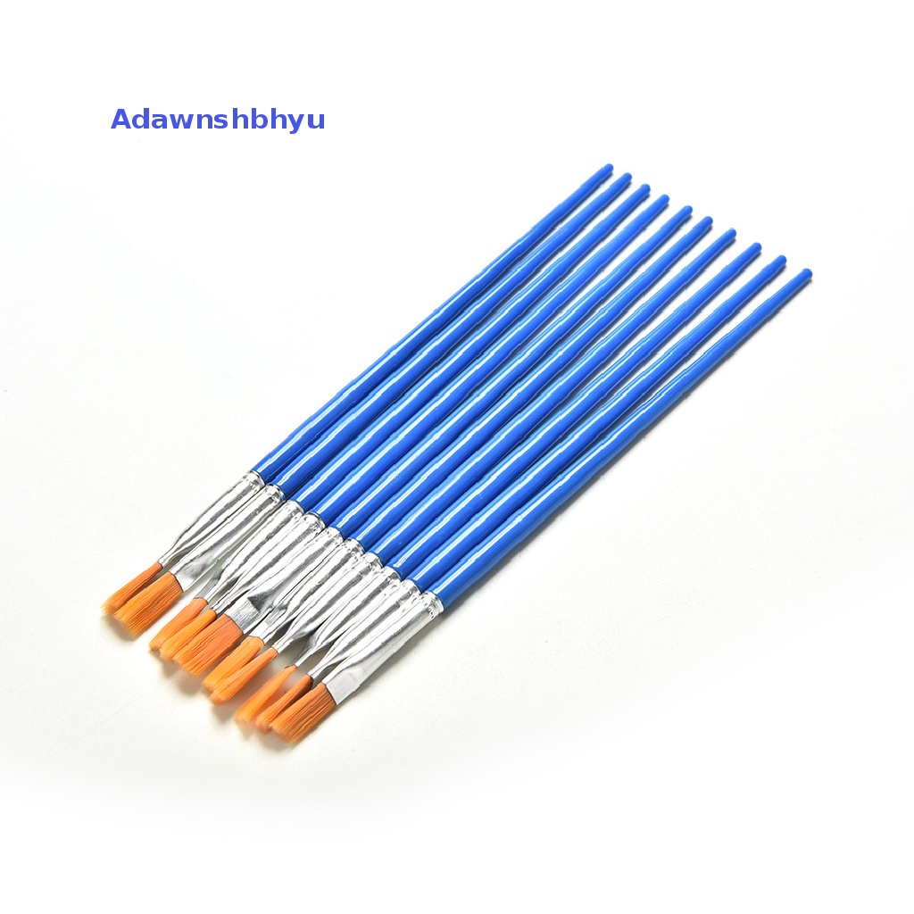 Adhyu 10 Pcs/Set Paint Brush Set New Nylon Blue Brush Kid Watercolor Drawing Paing ID