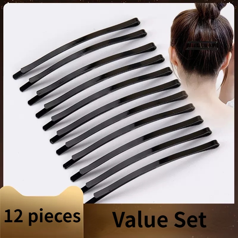 Klip Rambut Hitam Poni Samping Hair Card Fixed Hair Simple Tutup Kepala