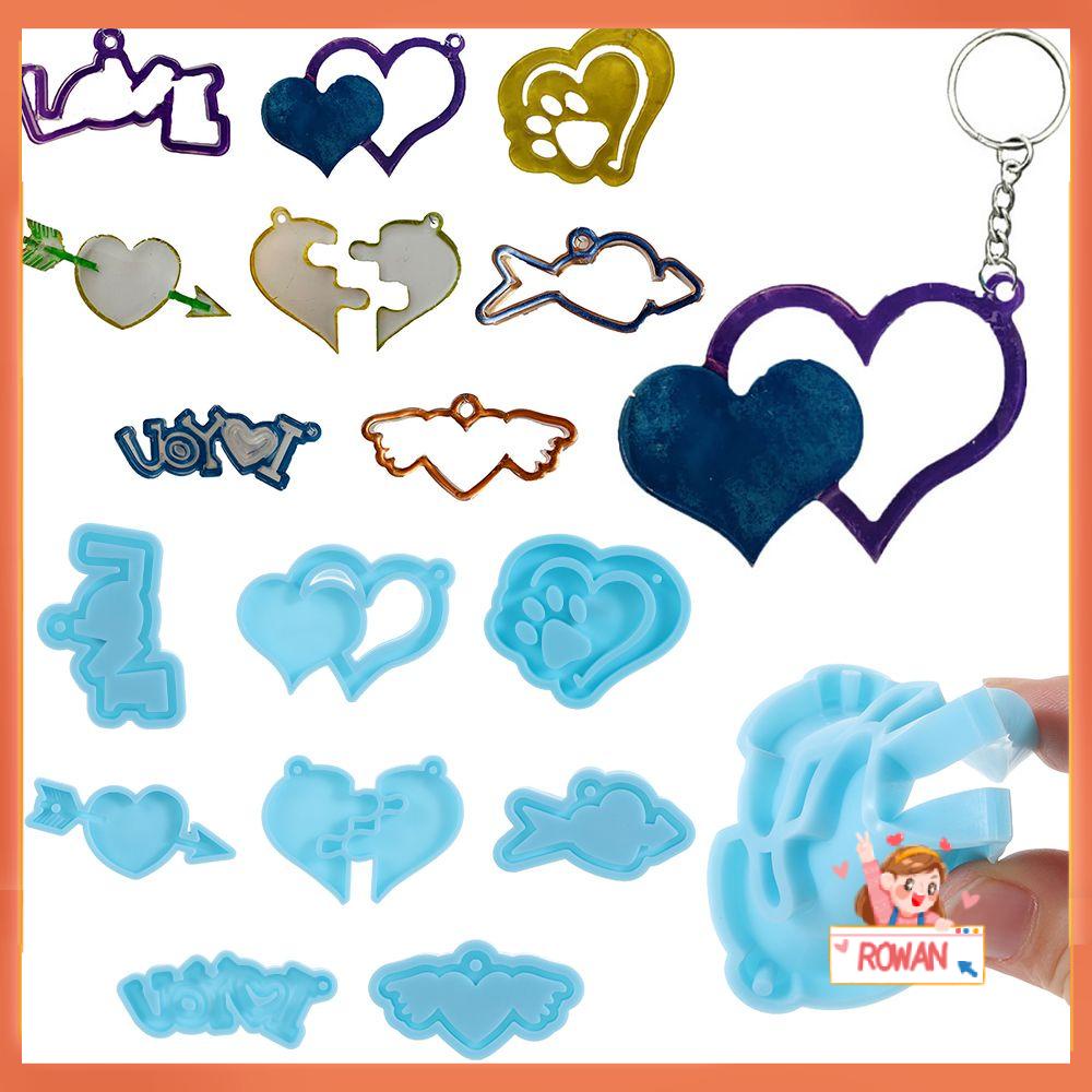 R-flower Keyring Silicone Mold DIY Casting Gantung Liontin Perhiasan Membuat Alat Gantungan Kunci Cetakan
