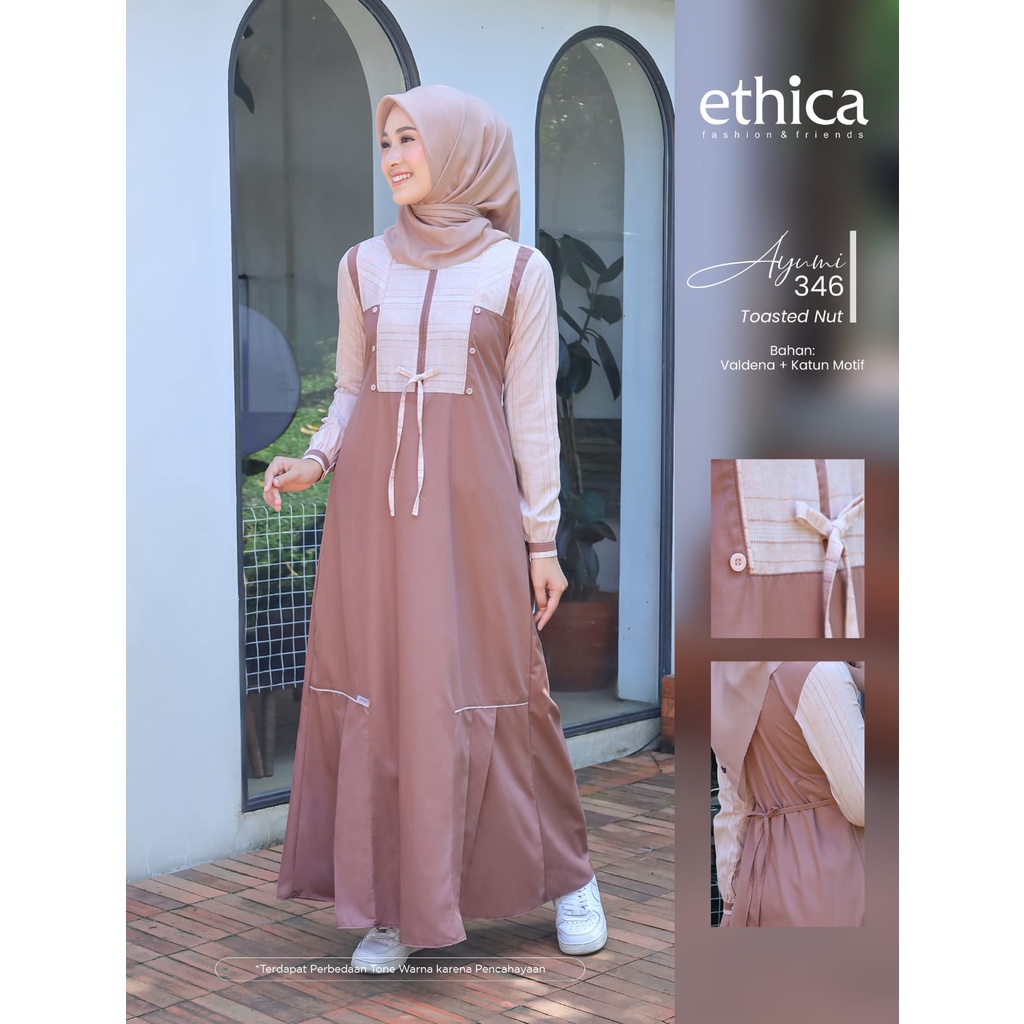 Gamis Ethica / Ayumi 346, Pink , Toasted Nut