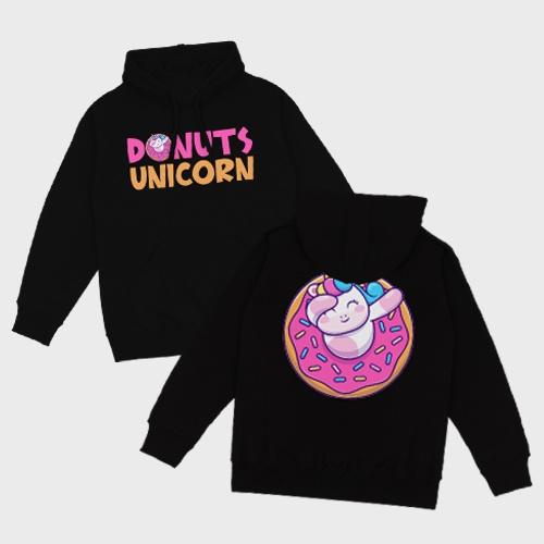Sweater hoodie sweatshirt atasan crewneck Outwear jaket unisex Unicorn Donuts anak laki laki perempu