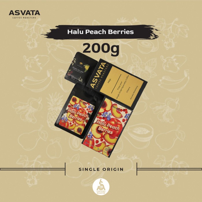 

[Ready Stock]bisa COD Biji Kopi 200gr Halu Peach Arabika Roasted Beans Specialty Coffee - Beans/Biji
