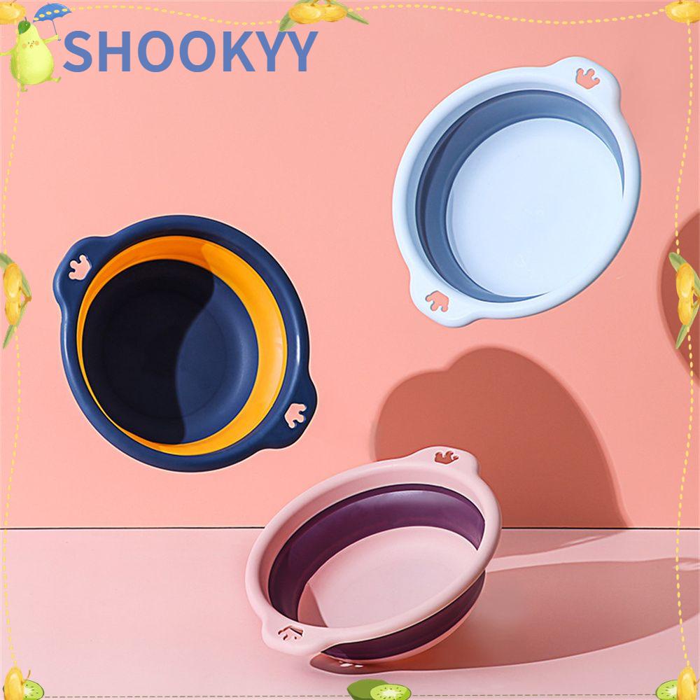 Chookyy Baskom Cucian Perlengkapan Kamar Mandi Travel Aman Baby Plastic Foldable Laundry Tub