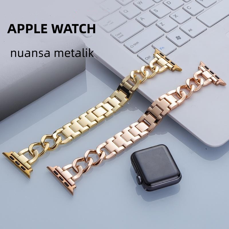 Strap Apple Watch iWatch 6 5 4 3 41mm 45mm Stainless Chain Rantai Besi