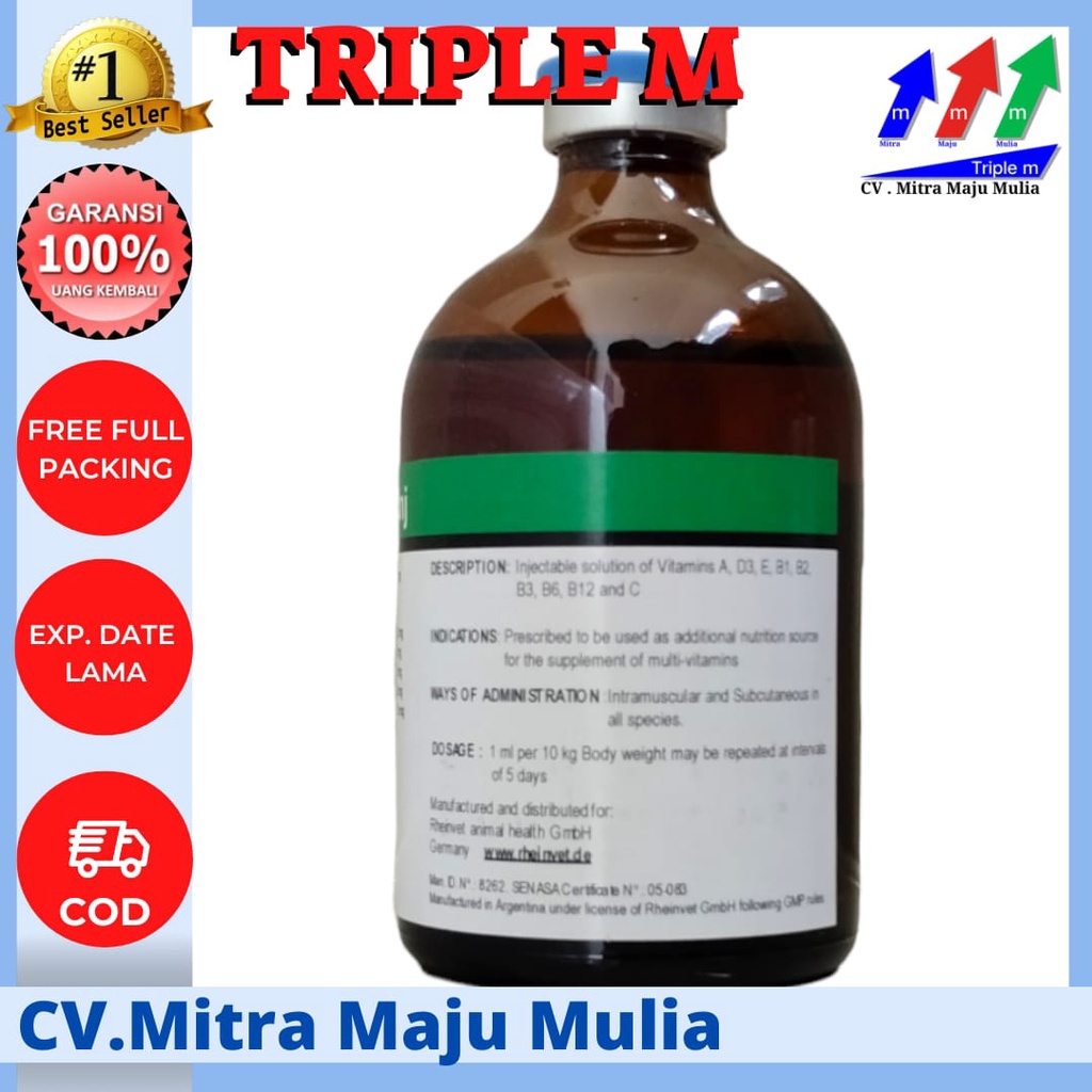 Multivitamin Rheinvit inj 100 ml Triple M - Multi Vitamin Injeksi