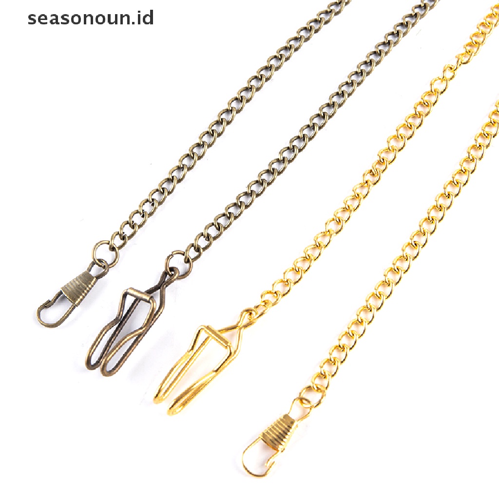 Seasonoun Pocket Watch Chain Untuk Jam Tangan Saku Antik Vintage Bronze Alloy Chain.