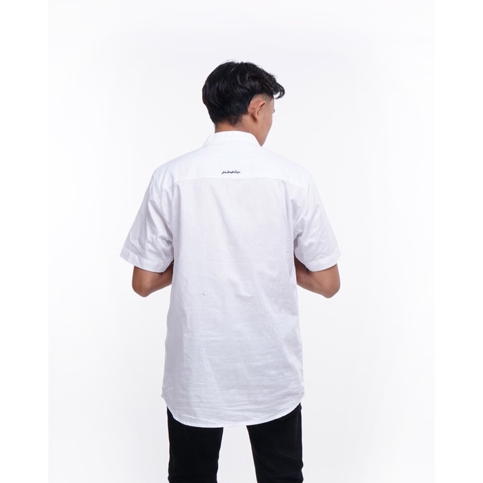 KEMEJA KOKO FRIDAY KILLER JUMBO SIZE | GRAIL WHITE NAVY SS