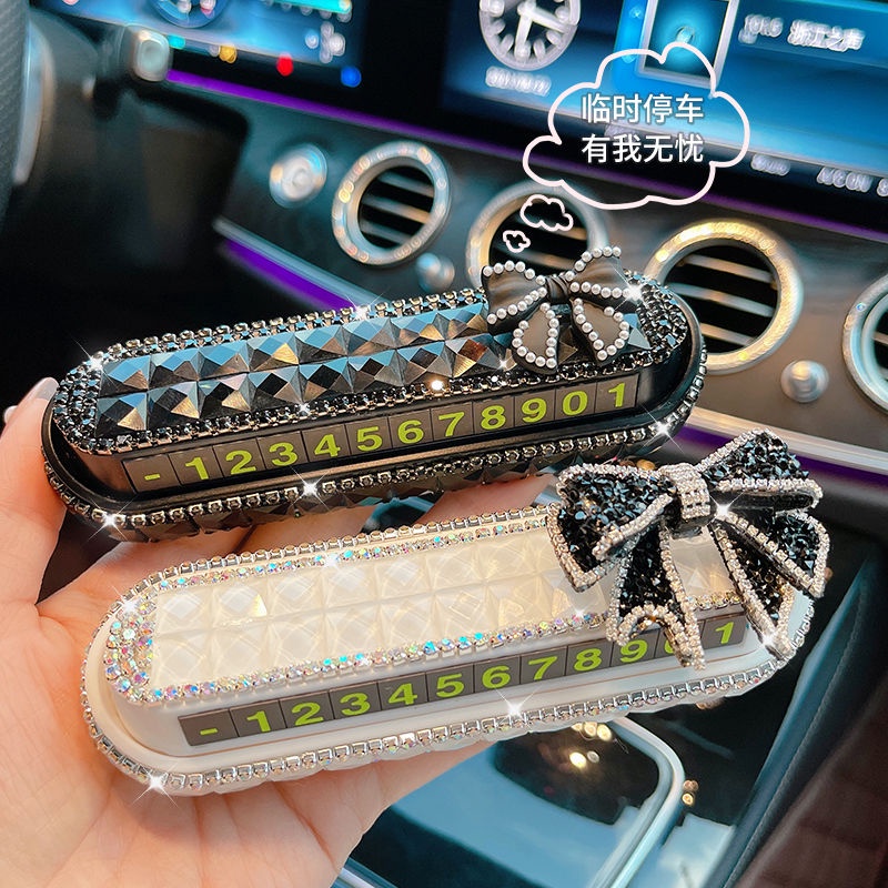 Berlian Gaya Baru Kreatif Mobil Tanda Parkir Sementara Kartu Nomor Telepon Bergerak Tersembunyi Unik Disesuaikan Mobil Bergerak Perempuan