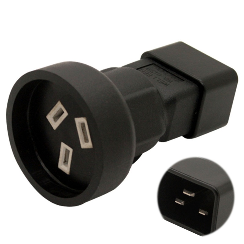 Adaptor Konektor Power zzz Male to Female IEC320 C14 IEC320-C20 Ke SAA Australia