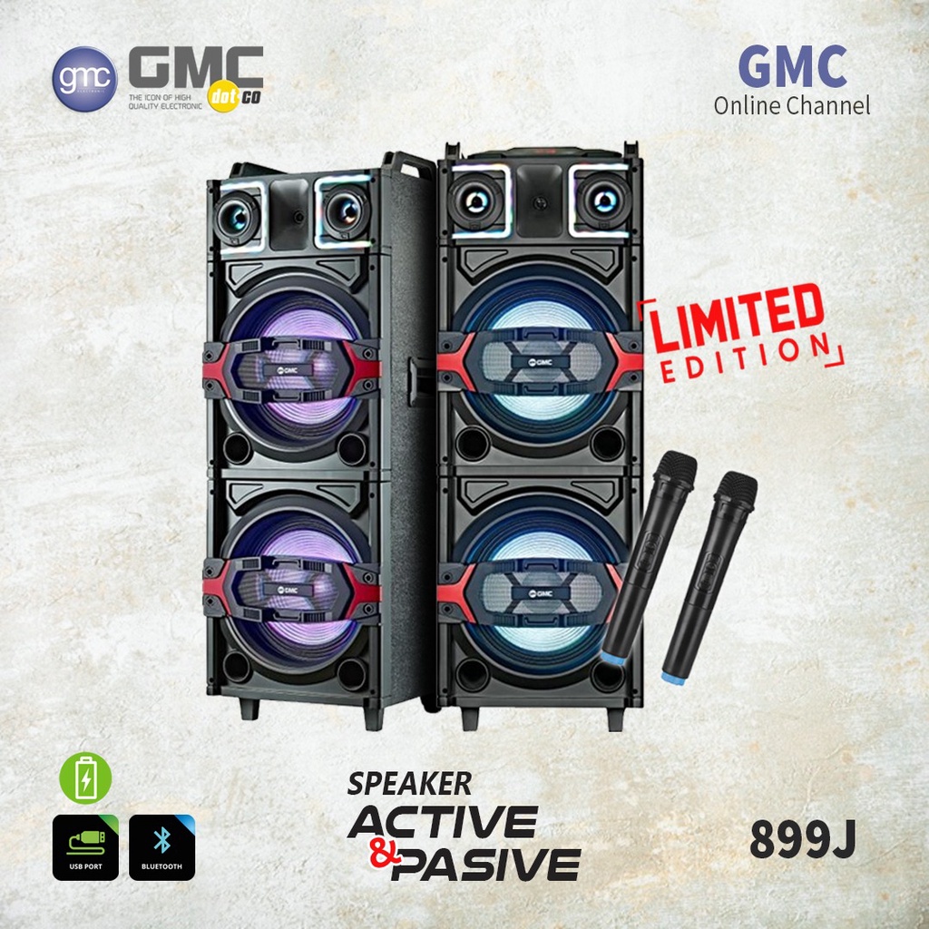 GMC 899J SPEAKER AKTIF PASIF BLUETOOTH 4 X 12 INCH FREE 2 MIC WIRELESS