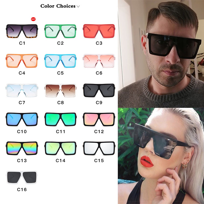 Kacamata Hitam Vintage Oversized Pria Dan Wanita Kacamata Hitam Kacamata Kotak