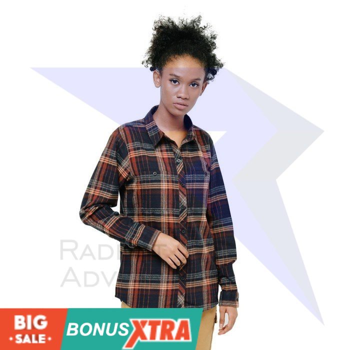 Kemeja Cewek EIGER1989 X-ADELAIDE SHIRT Navy Brown Olive 91000 5641ORI  KEREN AWET