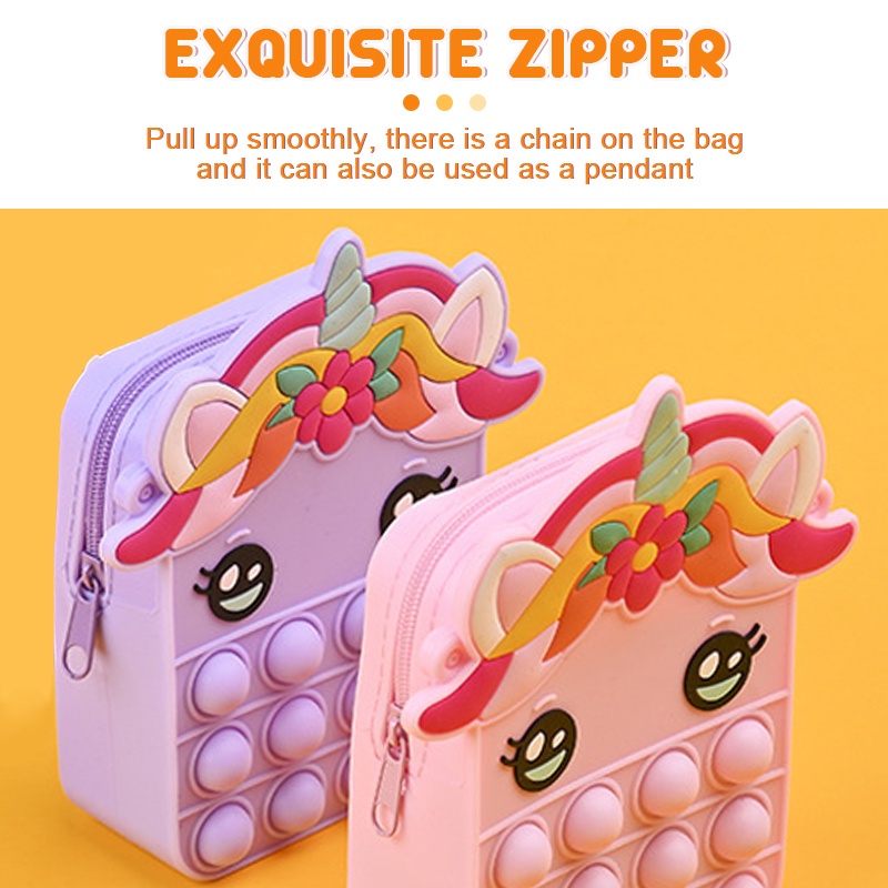 Tas Anak Pop it Unicorn Import Lucu