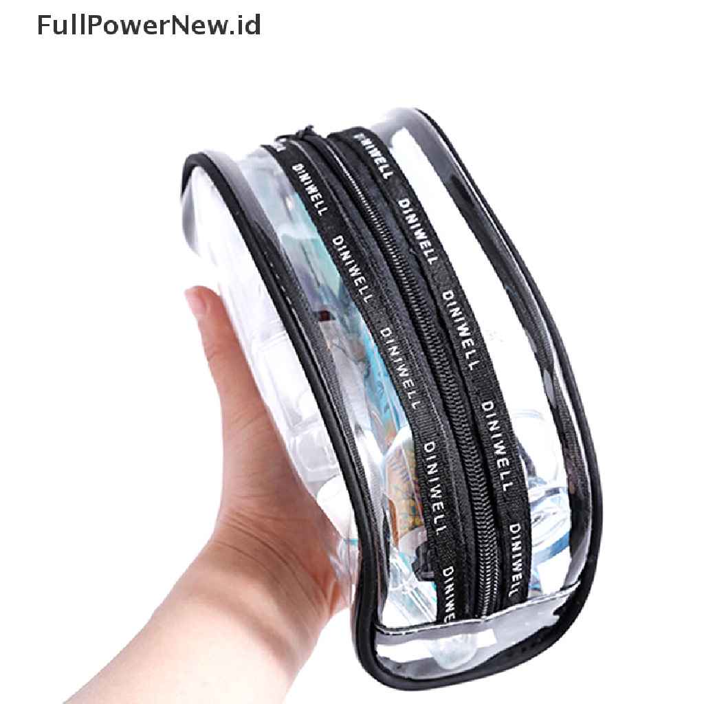 Power Bening Transparan PVC Travel Kosmetik Makeup Alat Mandi Wash Bag Pouch Zipper Bag ID