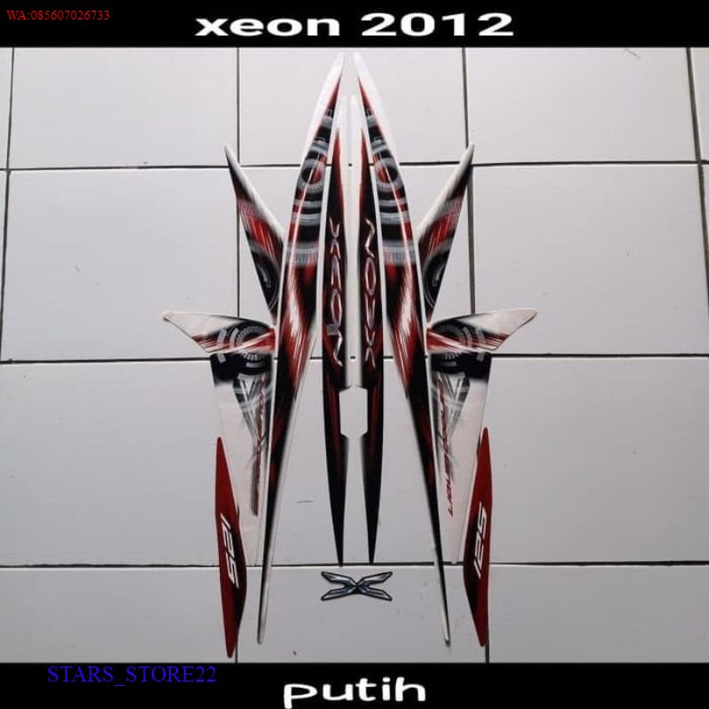 (ORI) Striping Stiker sticker lis body yamaha xeon karbu lama 125 thn 2011 2012 putih KUALITAS ORIGI