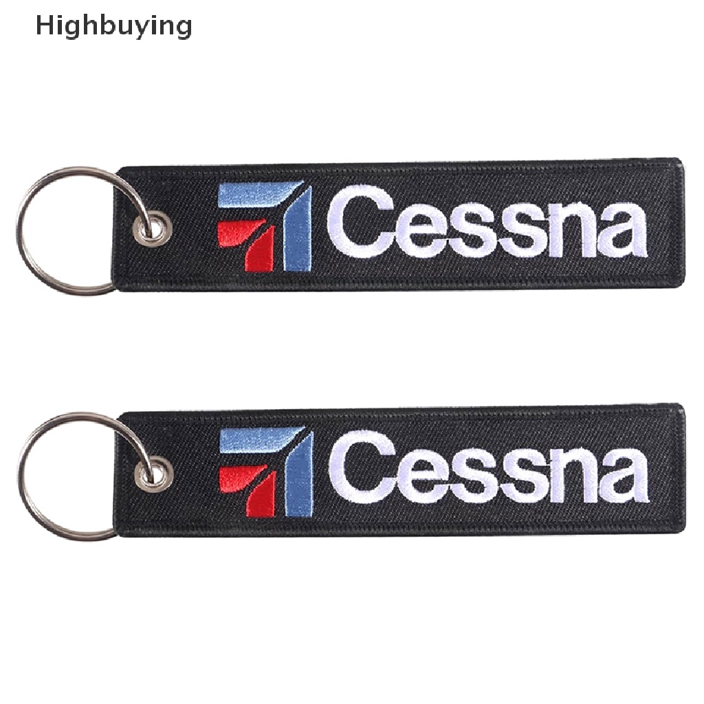 Hbid 1PC Huruf Cessna Boths Motif Bordir Gantungan Kunci Motor Key Ring Perhiasan Hadiah Aksesoris Glory