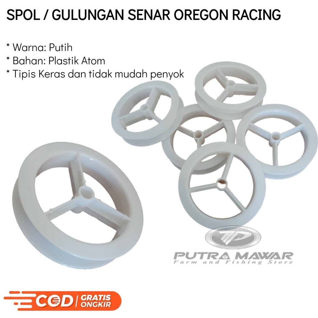 Spool Gulungan Atau Ukelan / Golongan Ringan Dari Plastik Senar Pancing Model Racing Oregon Ukuran 1