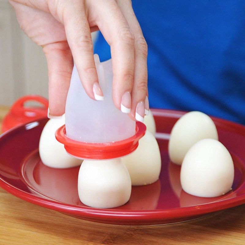 Egg Boiler Silikon Food Grade Egg Cooker/Cetakan Cangkir Telur Rebus Anti Lengket Gadget Dapur Baking Aksesoris