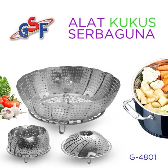 Kukusan Stainless Flexible Steamer Alat Kukus Lipat Serbaguna