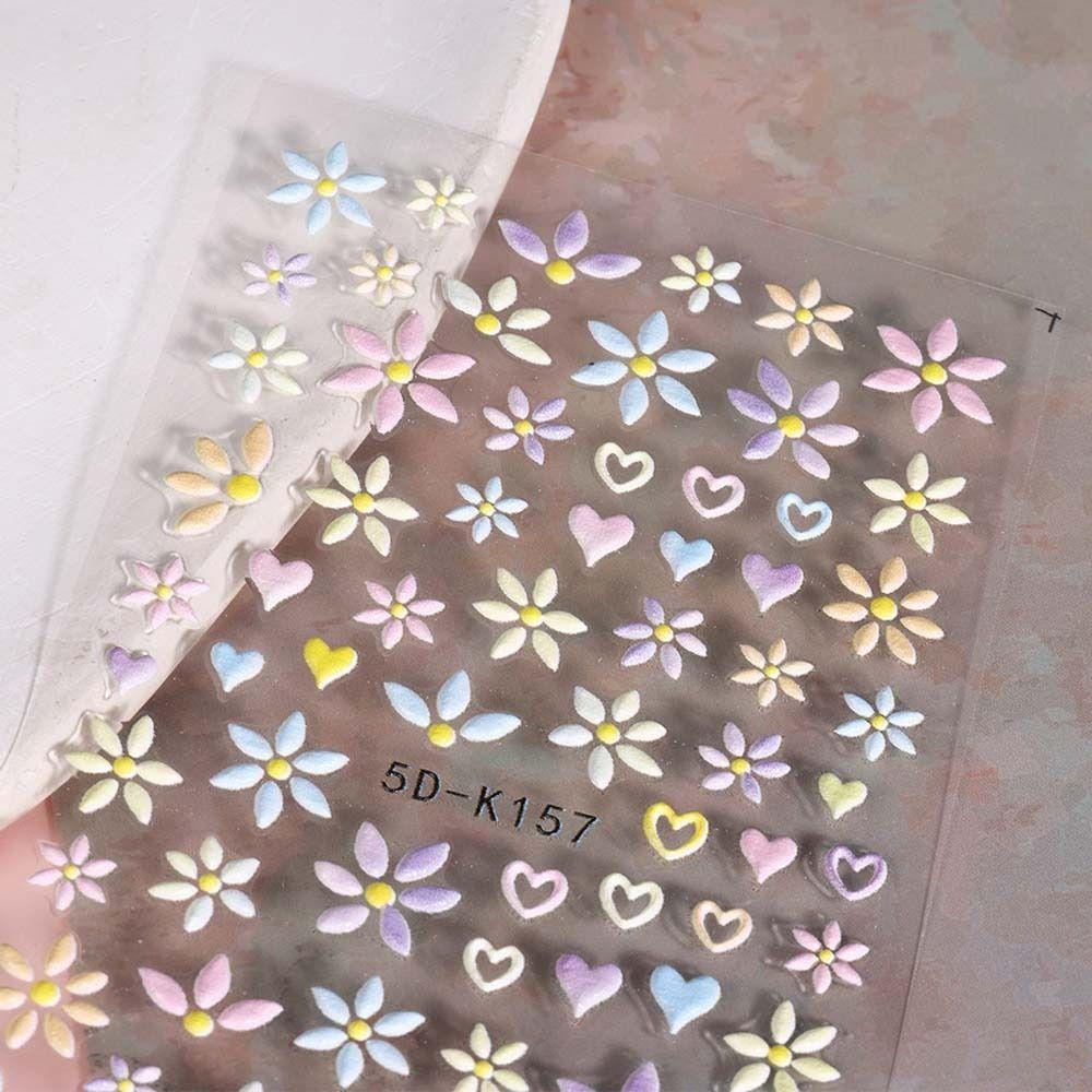 Mxbeauty Bunga Stiker Kuku Wanita Fashion Love Hati|Hiasan Kuku Daisy