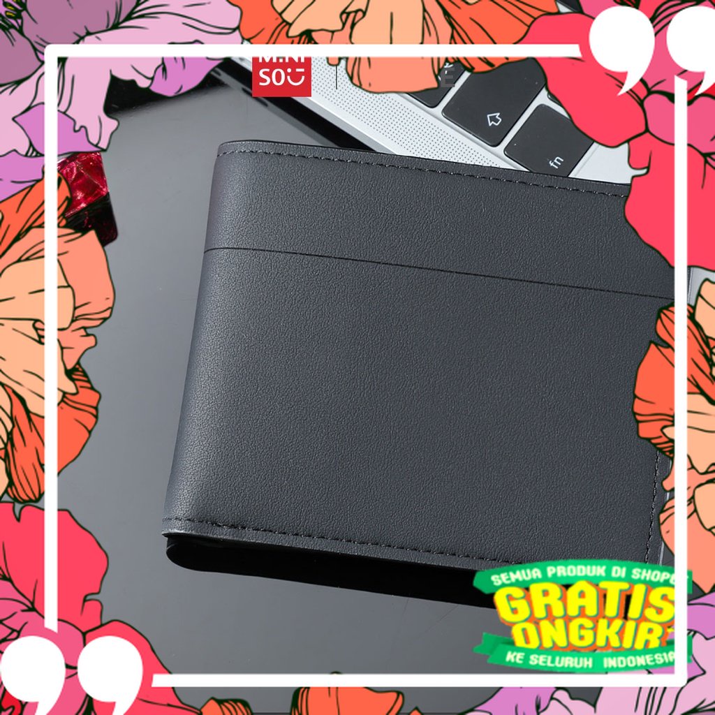 Paling Laris /MINISO Official Dompet Pria Dompet Kartu Lipat Cowok Dompet Kulit Pria Men's Wallet  S