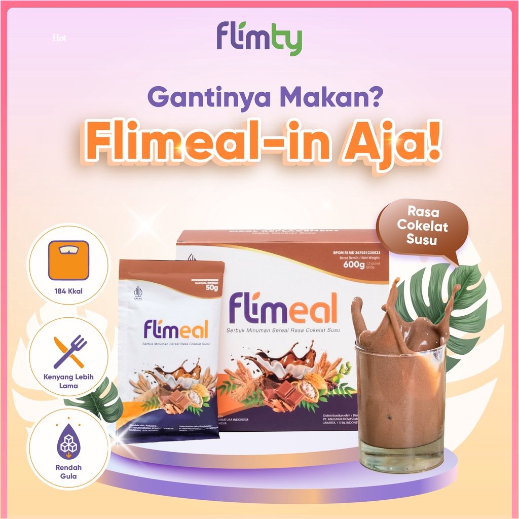 Flimeal (Meal Replacement) - 1 Box (isi 12 sachet) - Coklat Susu Surabaya