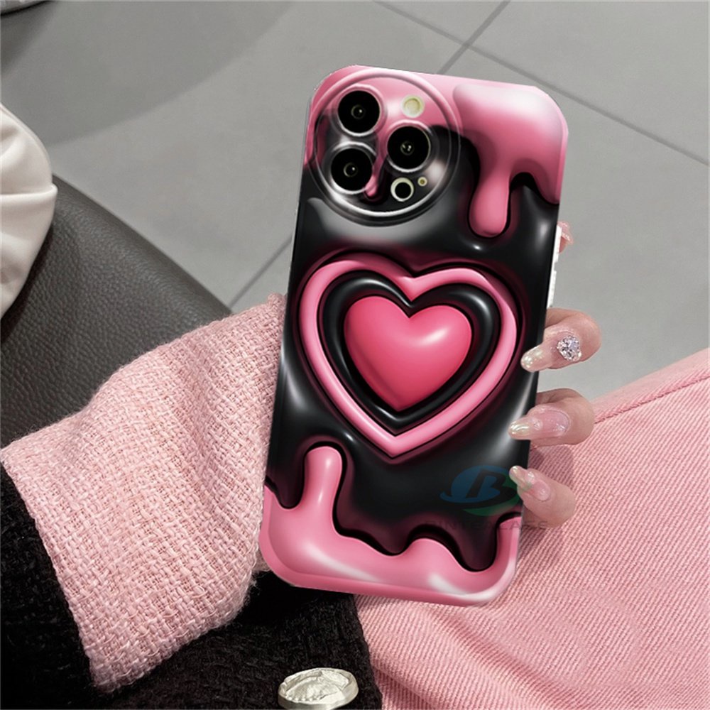 Casing hp Realme 10 C15 C12 C25S C11 C20 realme5 5i 6i C3 8i C21Y C25Y Motif Zebra Bintang Pink Hati Merah Muda Silikon Airbag Case Binteacase