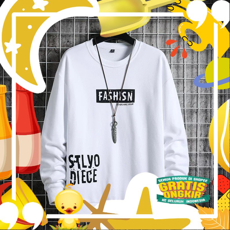 Baju Sweater Pria Korea lengan panjang MatchAfashion Style keren/ baju kaos lengan panjang pria dist