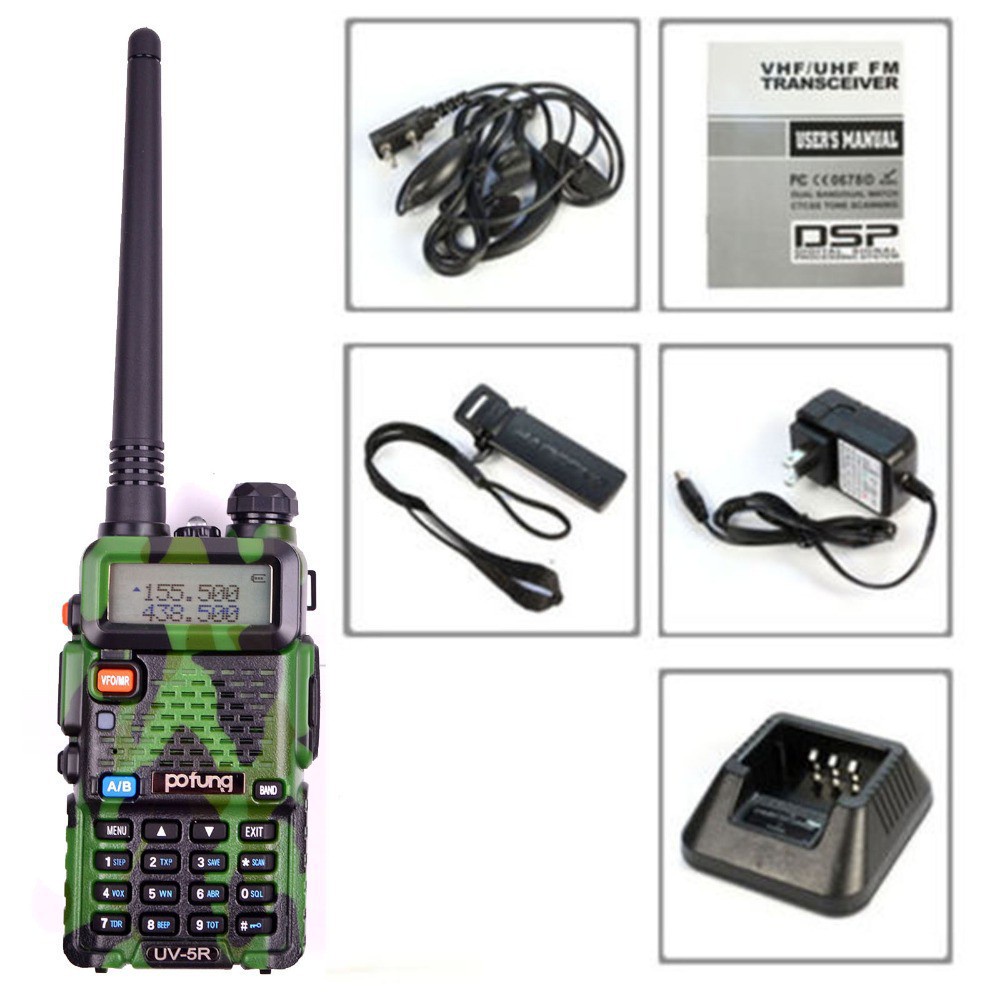 Radio Walkie Handy Talky HT BF Dual Band UHF VHF UV-5R - Loreng Army (Camouflage)