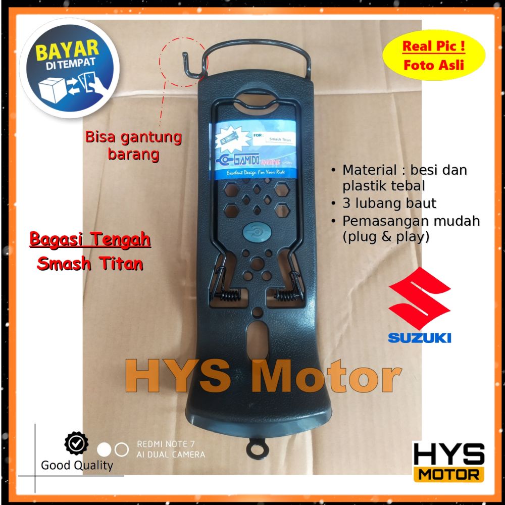 HYS Bagasi Jepit Smash Titan - Penjepit Tengah dan Gantungan Barang Variasi Aksesoris Motor SUZUKI B