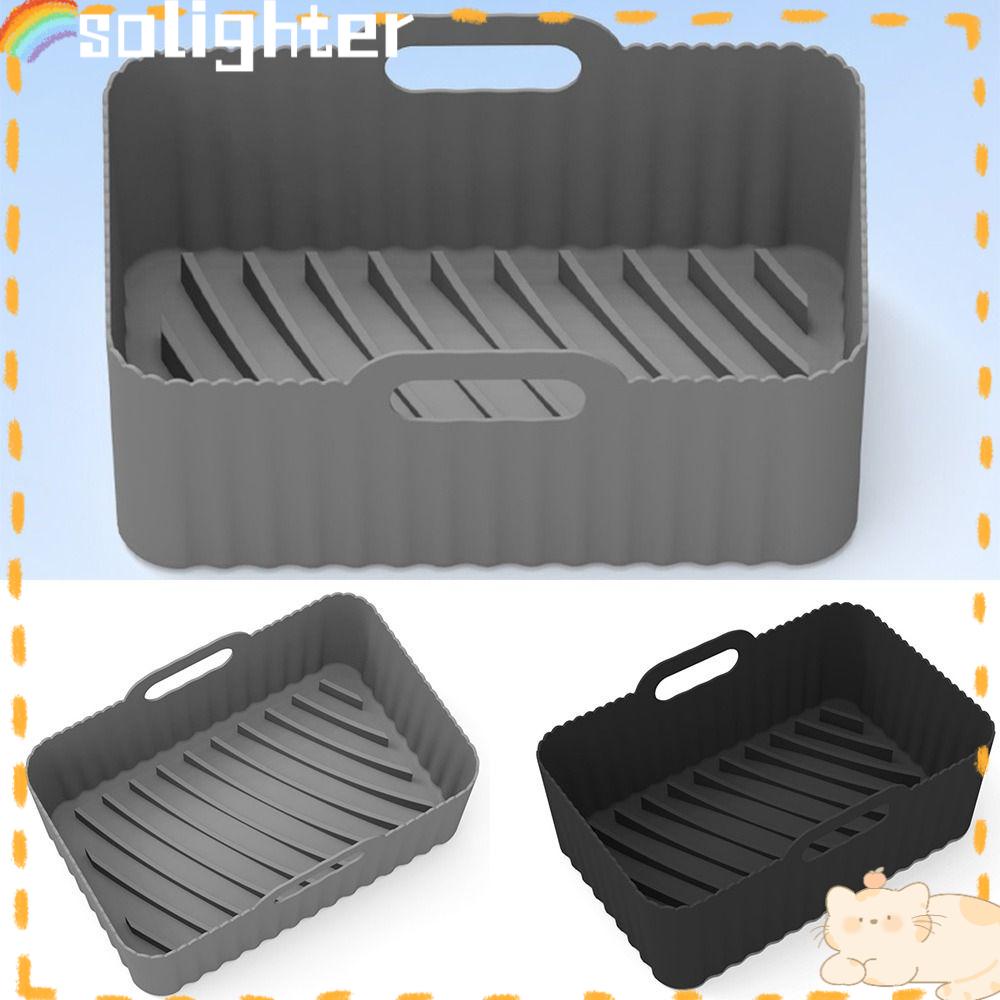 Solighter Untuk NINJA Air Fryer Reusable Kitchen BBQ Plate Pemanas Pengganti Liners Grill Pot Tray Baking Pan