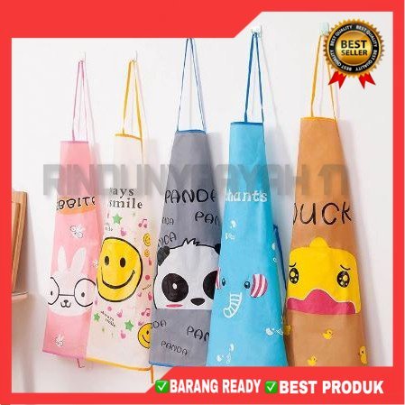 (RA)Celemek Apron Karakter Waterproof Anti Air Masak Dapur Anti Minyak Air Motif Hewan Lucu Cuci Piring