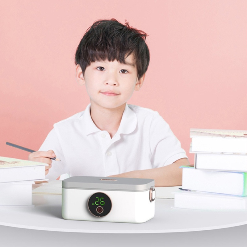 Zzz Heating Lunch Box Untuk Kerja &amp; Sekolah, Wadah Bekal Penghangat Portable Tenaga Dengan Fungsi Pemanas 5-gear