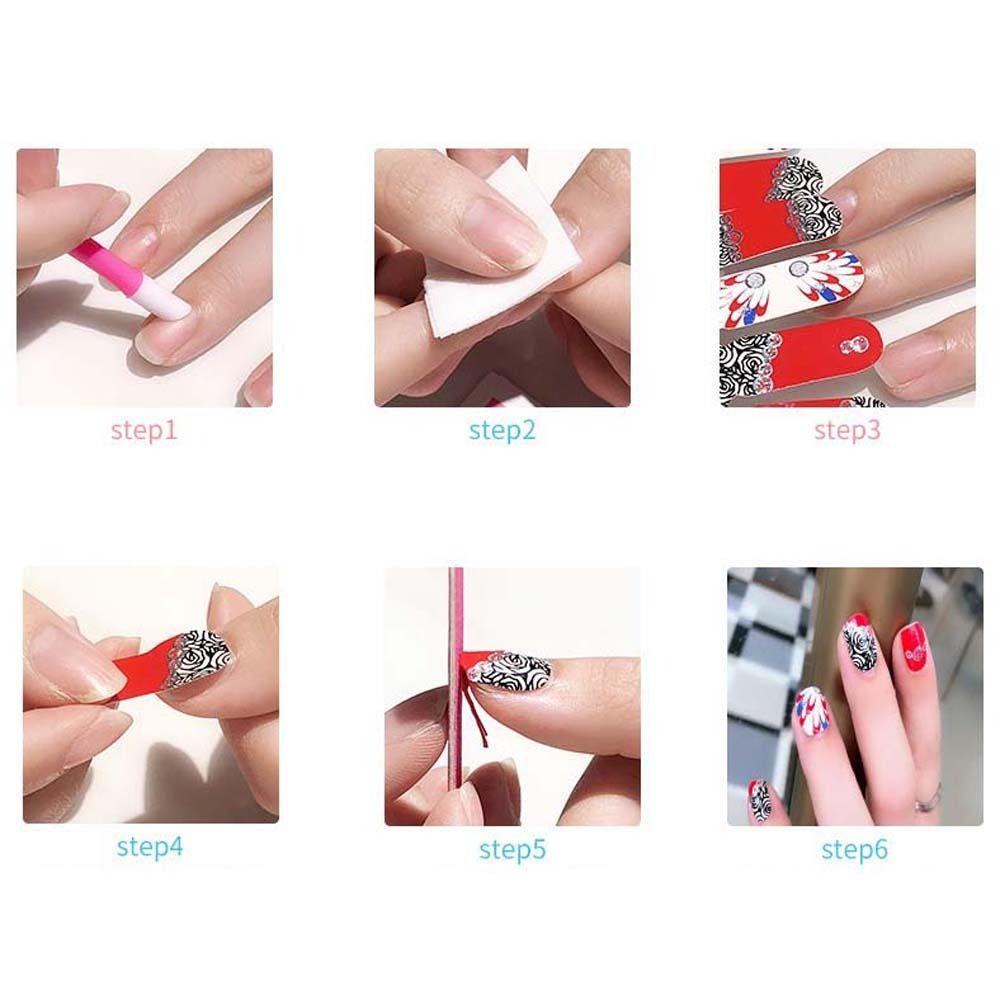 Mxbeauty Bunga Stiker Kuku Fashion Penutup Penuh Tips Kuku Bintang Daisy Nail Art Dekorasi