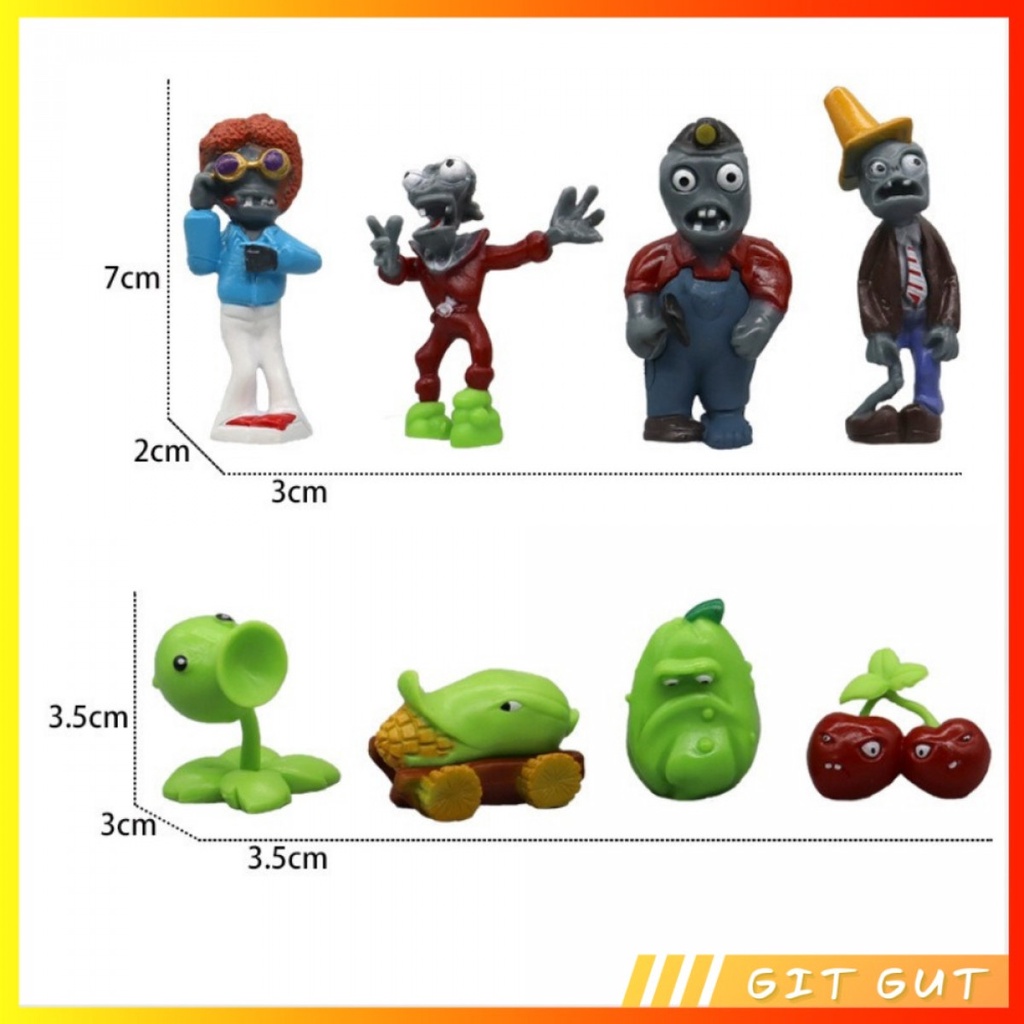 Action Figure Pajangan Mainan PVZ Plants Vs Zombies Set 8 Pcs