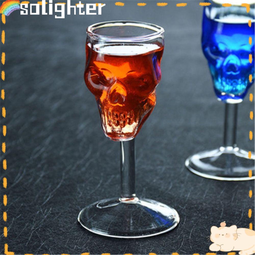 Solighter Skull Cup Kitchen Wine Bar Decor Univers Botol Minum Kaca Botol Tengkorak