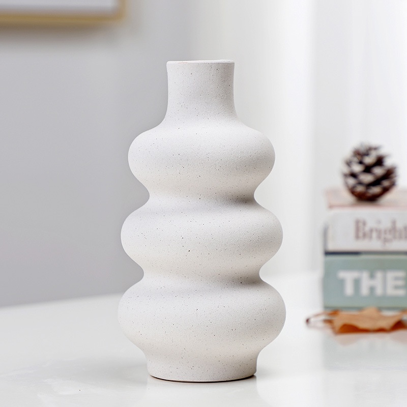 ღ Modison Frosted Vas Bunga Jenis Baru Polos Dipecat Keramik Vas Bunga Kering Vas Bunga Vas Dekorasi Rumah Nordic Dekorasi