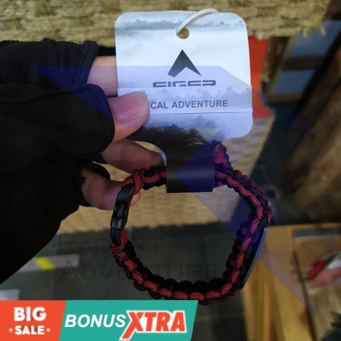 Gelang EIGER1989 Ketting Bracellet Maroon Black 91000 6899 Original BDG KEREN AWET