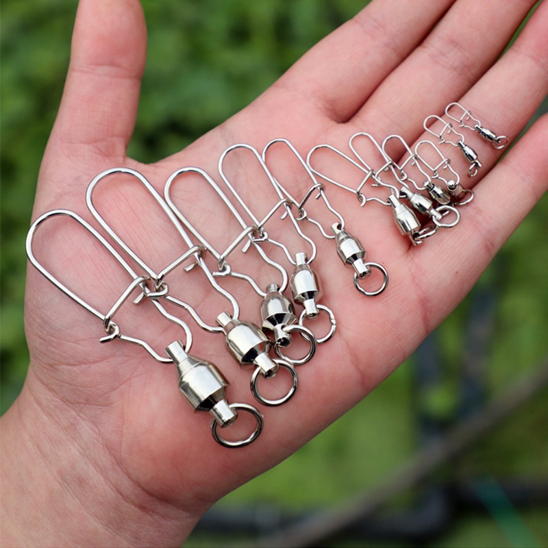 10 Pcs Kekuatan Tinggi Bola Bearing Putar Cincin Memancing Air Asin Stainless Steel Aksesoris Memancing Tackle Memancing Aksesoris Bearing Konektor Padat Dilas Cincin Alat Pancing Str