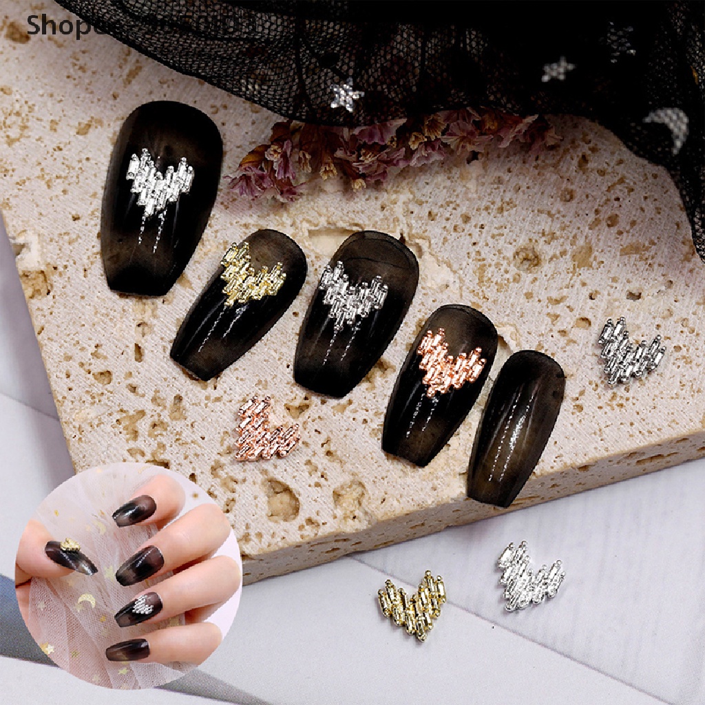 [HOT] 10pcs DIY Glitter 3D Nail Art Dekorasi Manik-Manik Alloy Berlian Imitasi Pesona Tips Lucu [ID]