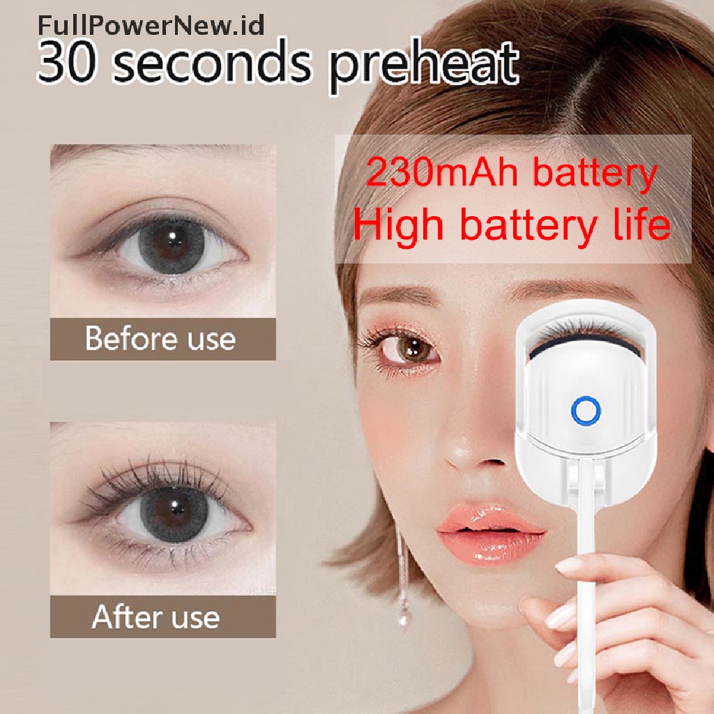 Power 230mA Heated Eyelashes Curler USB Rechargeable Pengeriting Bulu Mata Elektrik Portable ID